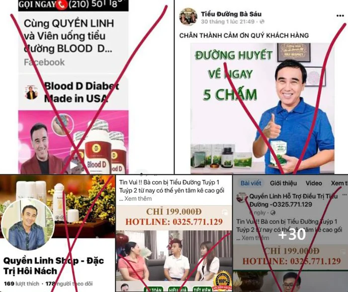 Hình ảnh của MC.Quyền Linh được sử dụng để quảng cáo 1 số loại thuốc Hình ảnh của MC.Quyền Linh được sử dụng để quảng cáo 1 số loại thuốc