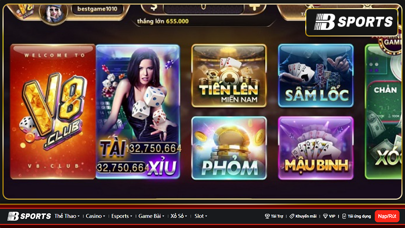 Sản phẩm game chất lượng đến từ nhà cái V8 Casino