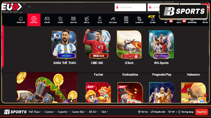 Sảnh cược thể thao tại nhà cái Eubetvn casino vô cùng hấp dẫn