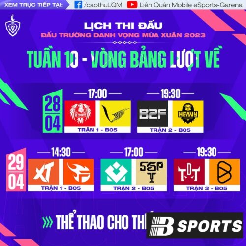 Lịch thi đấu Liên Quân 2023 vòng bảng theo từng tuần Lịch thi đấu Liên Quân 2023 vòng bảng theo từng tuần
