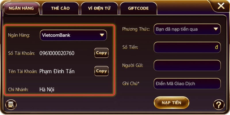 Nạp tiền mon club Nạp tiền mon club