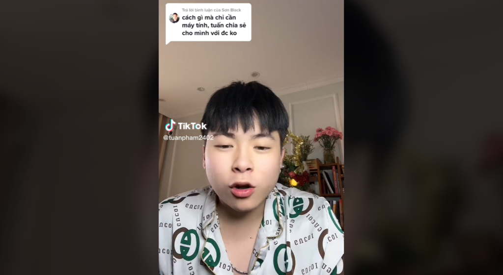 Phạm Tuấn chia sẻ cách kiếm tiền trên Tiktok chỉ mới một chiếc máy tính Phạm Tuấn chia sẻ cách kiếm tiền trên Tiktok chỉ mới một chiếc máy tính