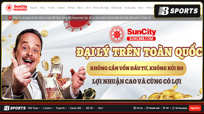Nhà cái Sun City mang đến trải nghiệm tuyệt vời cho anh em thành viên