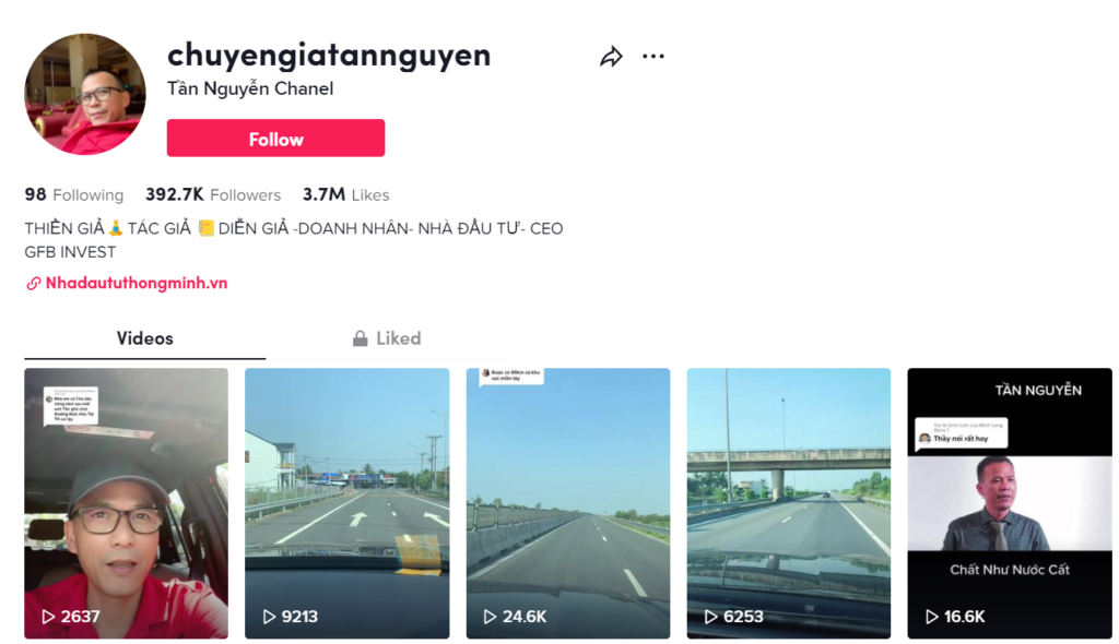 Kênh Tik Tok hiện tại của Tần Nguyễn Kênh Tik Tok hiện tại của Tần Nguyễn