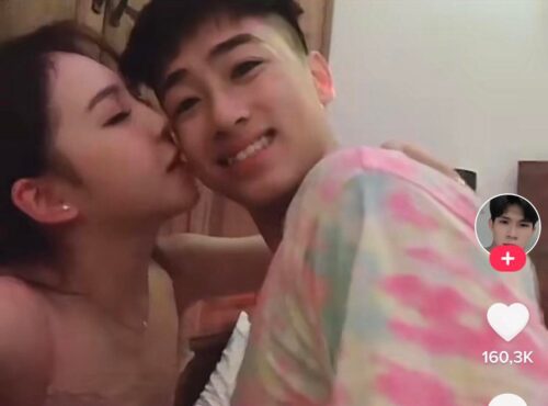 Những hình ảnh được cắt ra từ clip nóng của Tiktoker Trần Huyền Châu và Lê Bảo