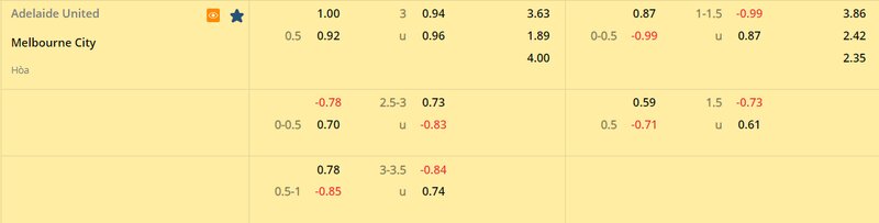 Tỷ lệ soi kèo Adelaide United vs Melbourne City Vòng 19, A League 22/23 Tỷ lệ soi kèo Adelaide United vs Melbourne City Vòng 19, A League 22/23