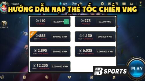 Thanh toán nạp thẻ tốc chiến bằng Credit Card nhanh gọn tiện lợi