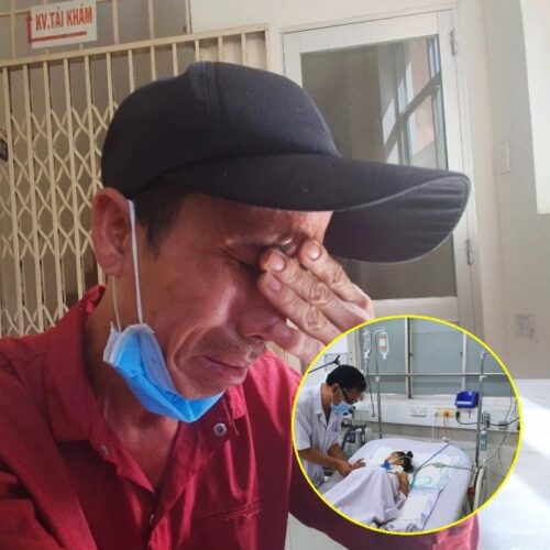 Người cha nghèo đau xót lặng nhìn đứa con gái thân yêu nằm bệnh