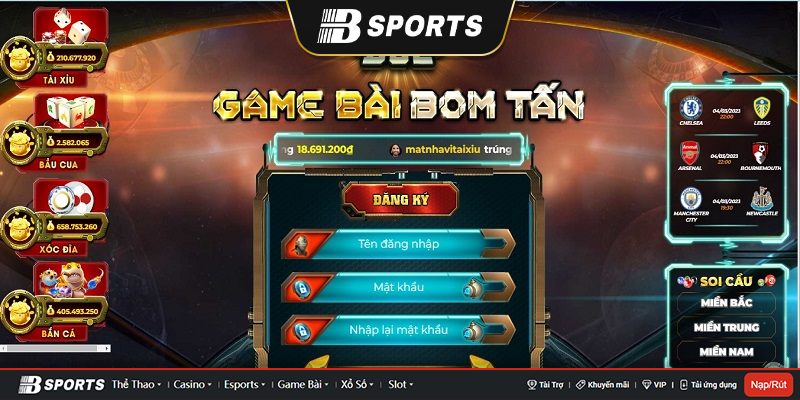 Giao diện hiện đại của cổng game b52 Giao diện hiện đại của cổng game b52
