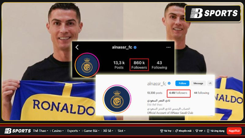 Hiệu ứng Ronaldo thu hút người theo dõi Al Nassr trên mạng xã hội Hiệu ứng Ronaldo thu hút người theo dõi Al Nassr trên mạng xã hội