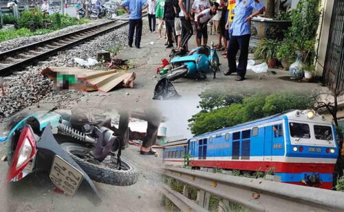 Va chạm với tàu hỏa, một người đàn ông bị kéo lê tới tận 100m